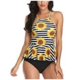 thumbnail image 2 of WREESH Women Floral Print Swimsuit Set Split Bathing Two-Piece Suit Bikini, 2 of 9