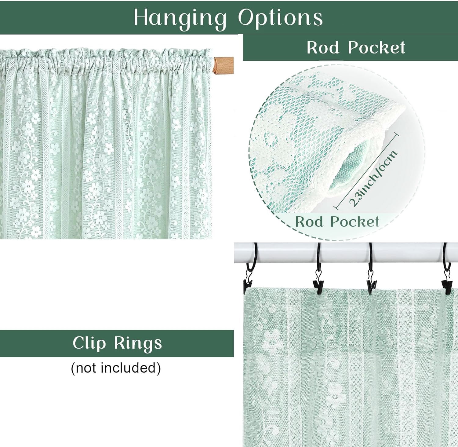 Alishomtll Teal Linen Curtains with Lace Sheer 84 Inches Long, Double Layer Light Filtering Window Drapes for Bedroom Living Room,W52 X L84,2 Panels
