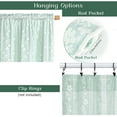 thumbnail image 6 of Alishomtll Teal Linen Kitchen Curtains with Lace Sheer 36 Inches Long, Double Layer Light Filtering Window Drapes ,W26 X L36,2 Panels, 6 of 6
