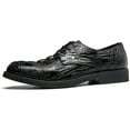 thumbnail image 2 of Men's Alligator Print Leather Lace Up Oxford Shoes Classic Modern Formal Dress Shoes Wedding Shoes, 2 of 10