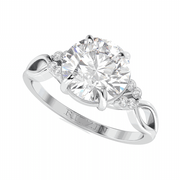 2.00 TCW Lab Grown Diamond Round Cut Split Shank Engagement Ring 10K White Gold