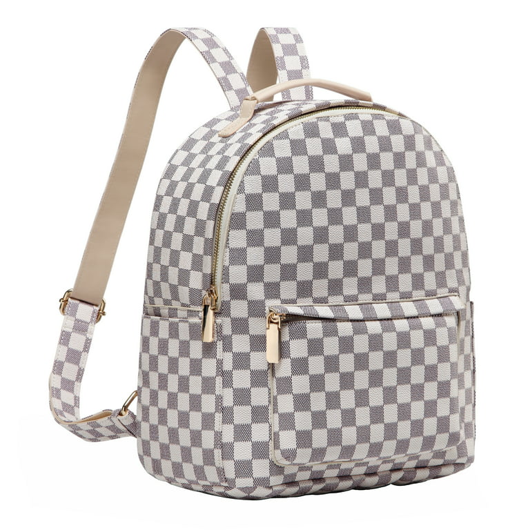 Daisy Rose Backpack Bag - Luxury PU Vegan Leather - Cream Snake 