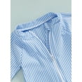 thumbnail image 6 of aturustex Little Boys Classic Striped Jumpsuits Swimsuit 0-3T Toddler Baby Short Sleeve Rompers Crew Neck Half Zipper Swimwear Non-Pilling Rash Guard Beachwear for Swim Pool Holiday Swimming, 6 of 7