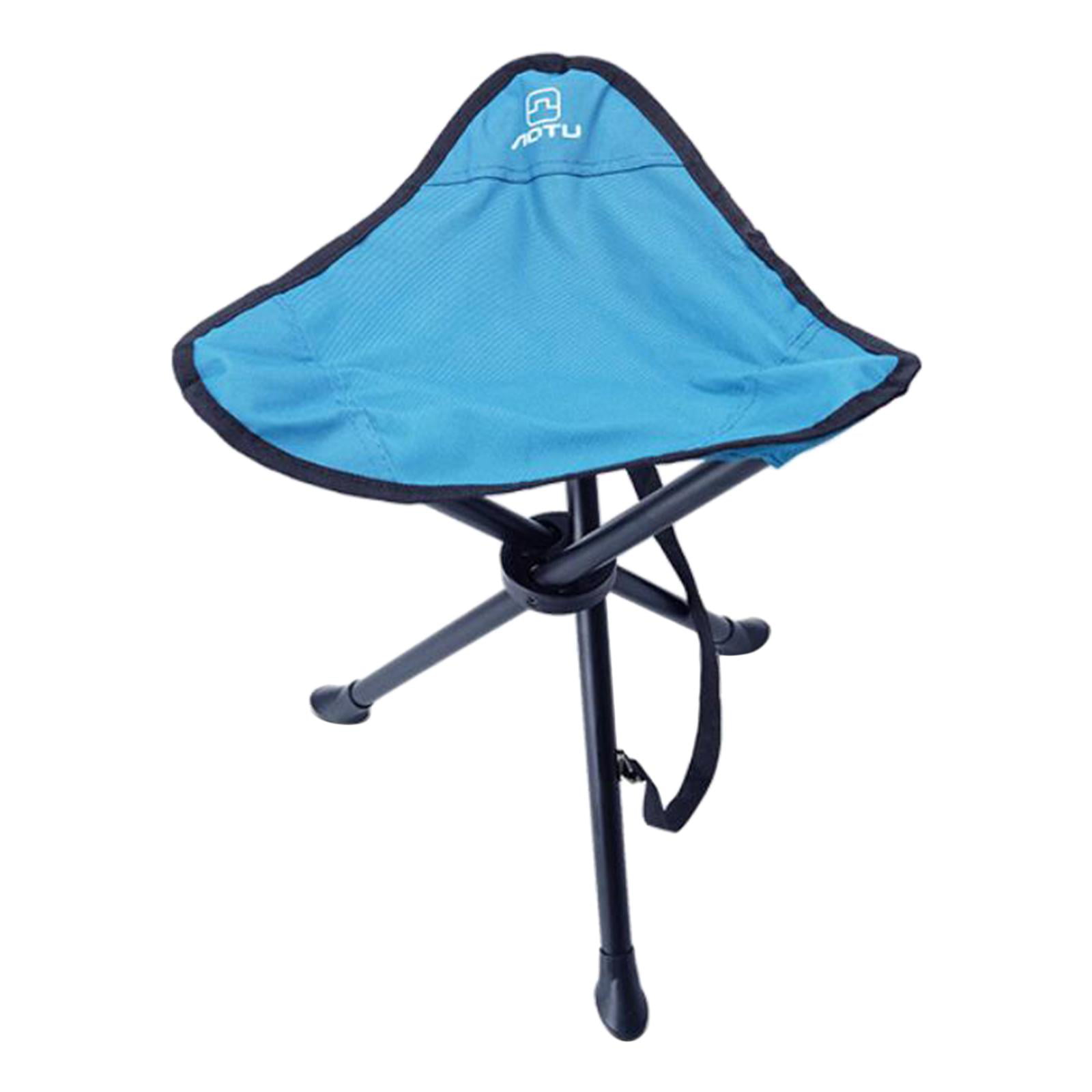 Folding Camping Tripod Stools, Portable Chair Tripod Seat for Outdoor  Hiking Fishing Picnic Travel Beach BBQ Garden Lawn Blue