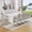79" White Table with 10 Light Gray Chairs, variant on 79" Modern Marble Dining Room Table Sets for 6,7 Piece Kitchen Dining Table and Chairs Set- Gather in Style and Comfort