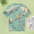 thumbnail image 4 of Beach Seashell Starfish Women's Short Sleeve Tops Casual Blouses T Shirt, 4 of 6