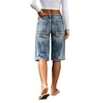 thumbnail image 4 of Miqool Jean Shorts for Women High Waisted Wide Leg Stretchy Denim Shorts Casual Summer Jorts with Pockets, 4 of 4