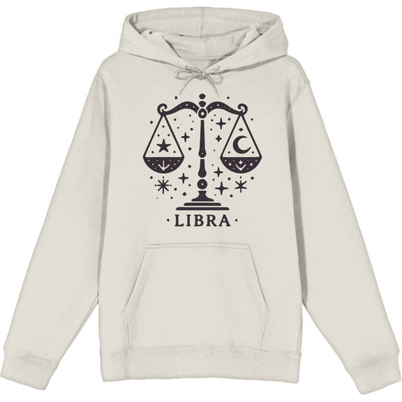 Libra Zodiac Sign Adult Sand Long Sleeve Hoodie-Medium