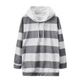 thumbnail image 4 of Gray Womens Fall Tops Women's Autumn and Winter New Fashionable Casual Striped Color Blocking Hoodie Sweaters for Women, 4 of 4
