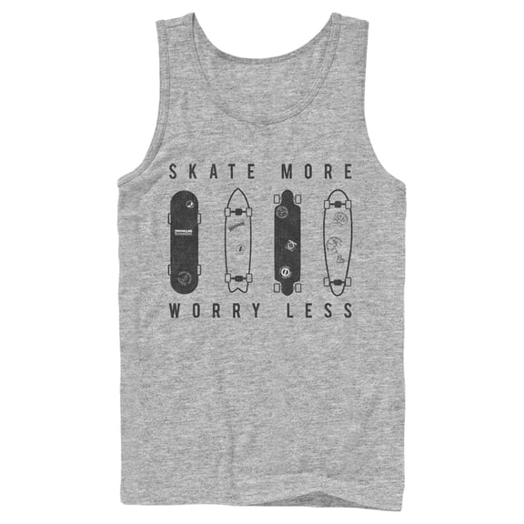 Men's Lost Gods Skate More Worry Less Tank Top Athletic Heather Small