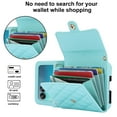 thumbnail image 6 of Phone Case for Motorola Razr 60 / Motorola Razr 2025, Wallet Cover with RFID Blocking Card Slots, Crossbody Wrist Strap Stand PU Leather Kickstand Cover Magnetic Clasp, Green, 6 of 8