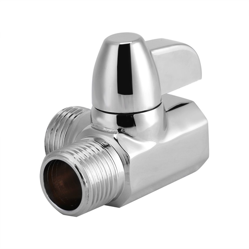 Dilwe 3Way Brass Chrome Diverter G1/2" T Shape Adapter Valve for