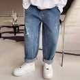 thumbnail image 2 of RUTAYY Toddler Boys Wide Leg Jeans Loose Fit Denim Vintage Trousers Casual Jeans Streetwear Pants Soft Pants, 2 of 7