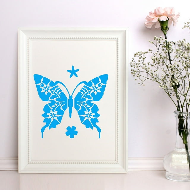 HUASHENG Butterfly Painting Template For Card Making Symmetry Hollow Butterflybutterfly Painting Template Embossing Template For Scrapbooking DIY Craft