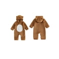 thumbnail image 2 of RUINIXCW Baby Animal Jumpsuit with Hood Soft Warm Flannel Long Sleeve Romper Cartoon Duck/Bear for Infant Boys Girls, 2 of 8