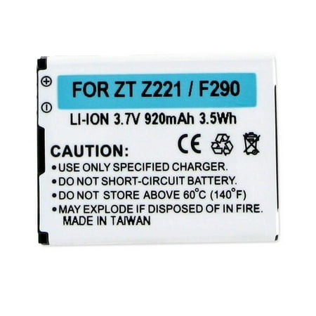 - ZTE Z222 Cell Phone Battery (Li-Ion 3.7V 920 mAh) Rechargable Battery - Replacement For ZTE Li3709T42P3H43657 Cellphone Battery