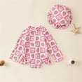 thumbnail image 5 of FYDUU Baby Girls One Piece Swimsuit Toddler Girl Bathing Suit Zipper Long Sleeve Strawberry & Floral Rash Guard Swimwear with Sun Hat 12-18 Months, 5 of 5