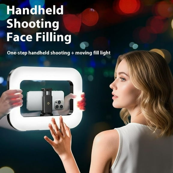 UEGOGO Portable Square Ring Light - 3-Tone LED, Clip-On for Smartphones, Perfect for Selfies/Live Streaming