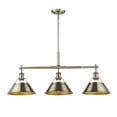thumbnail image 3 of Yep by Golden Lighting Orwell 3-light Island Light in Aged Brass, 3 of 4