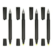 HEMLBOYW Portable 2-in-1 Marker Pen Fluorescent Yellow Chisel-tip Highlighter Gel Pen 2-in-1 Black