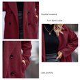 thumbnail image 3 of Women Winter Overcoat, Double Breasted Winter Coat Side Pockets Long Sleeves Pure Color  For Daily Life, 3 of 6