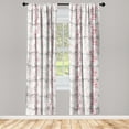 thumbnail image 3 of Ambesonne Japanese Curtains, Overlapping Sakura Flowers, Pair of 28"x63", Dark Coral Grey and White, 3 of 5