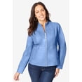 thumbnail image 5 of Jessica London Women's Plus Size Zip Front Leather Jacket, 5 of 6