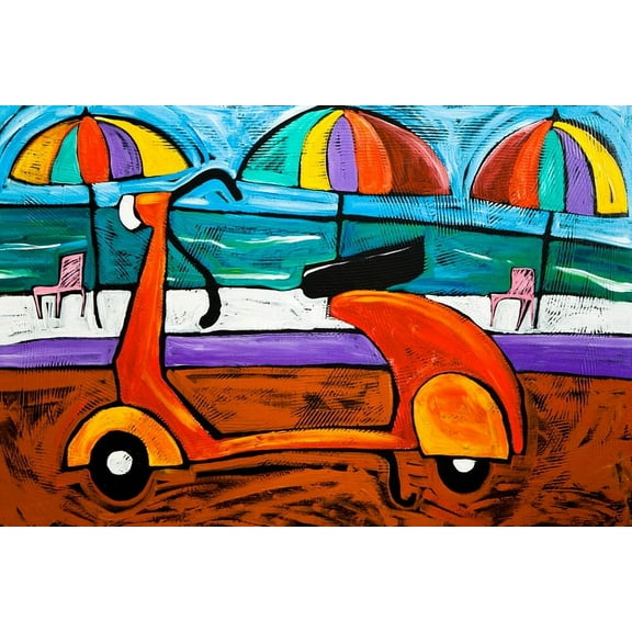 Orange Scooter by Ben Mann Poster Print