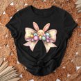 thumbnail image 4 of Camiseta de Cuello Redondo de Manga Corta de la Mujer, Top de Moda para Invierno Y Primavera Impresa de Navidad Casual 3/4, 4 of 7