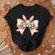 thumbnail image 4 of Camiseta de Cuello Redondo de Manga Corta de la Mujer, Top de Moda para Invierno Y Primavera Impresa de Navidad Casual 3/4, 4 of 7