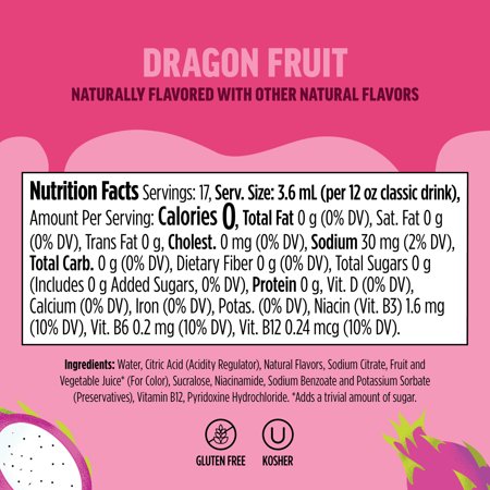 NINJA THIRSTI FRUITI CHILL DRAGON FRUIT FLAVORED LIQUID WATER DROPS, 1 FLAVOR POD, WCFDGFT61