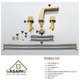 thumbnail image 2 of CASAINC 8'' Deck Mounted Square Bathroom Faucet with Handheld Shower and Tub Spout, Brushed Gold, 2 of 7