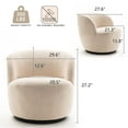 thumbnail image 4 of Kidol & Shellder Swivel Accent Chair Furry Round Barrel Chair 360 Degree Sofa Club Armchairs for Living Room Bedroom, Beige, 4 of 6