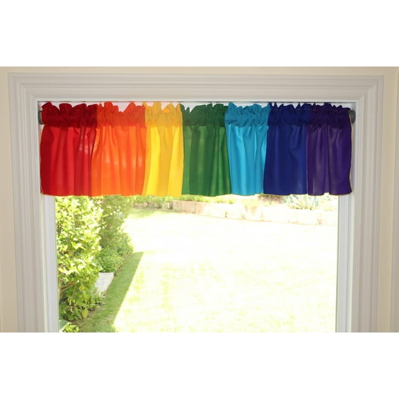 Solid Poplin Window Valance 120" Wide Rainbow