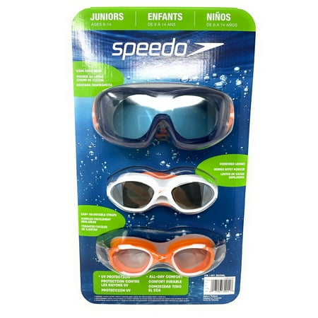 Speedo Junior Swim Goggles 3-Pack, Multi-Color & Shape - Variety Pack ...