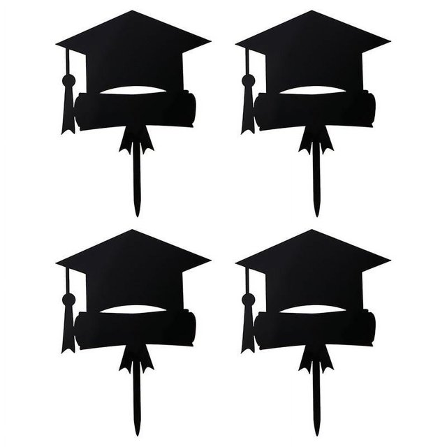 4 adornos para tarta de graduación.