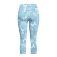 thumbnail image 5 of SCRAWLGOD Fish Conch Seashell Blue Women's Capri Leggings with Pockets High Waist Tummy Control Crop 3/4 Leggings Slim Breathable Stretch Athletic Cropped Tights, XS, 5 of 7