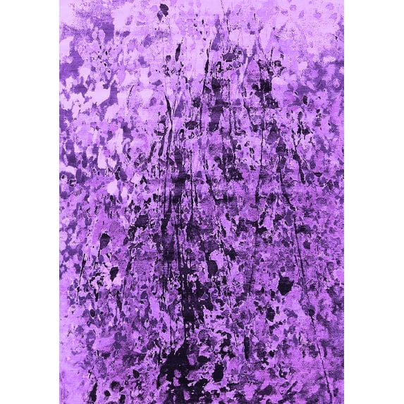 Ahgly Company Indoor Rectangle Oriental Purple Industrial Area Rugs, 7' x 10'