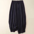 thumbnail image 2 of UAMVSH Oversized Pants for Women Lightweight Double Layered Harem Pants with Drawstring Loose Fit Casual Bloomer Pants(Large,Navy), 2 of 5