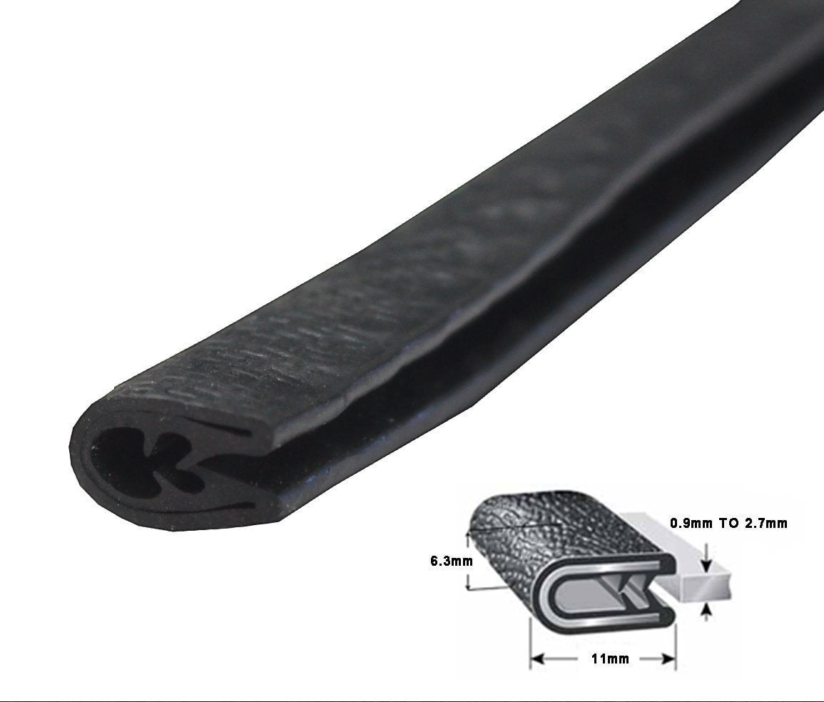Black 16ft U Shape Rubber Seal Car Door Edge Guard Molding Trim Protectors Strip 