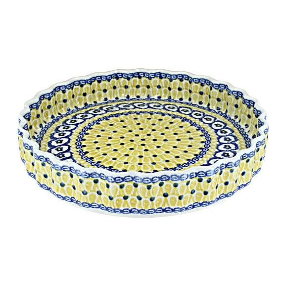 Blue Rose Polish Pottery Saffron Torte Plate