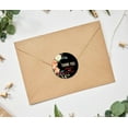thumbnail image 2 of Darling Souvenir Personalized Wedding Bride Groom Names Envelope Seals DIY 45 Pieces Round Floral Thank You Stickers-Black, 2 of 4