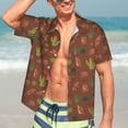 thumbnail image 3 of Fotbe Cute Armadillos Hawaiian Shirt for Men Unisex Summer Beach Casual Short Sleeve Cotton Linen Button Down Shirts-Small, 3 of 5