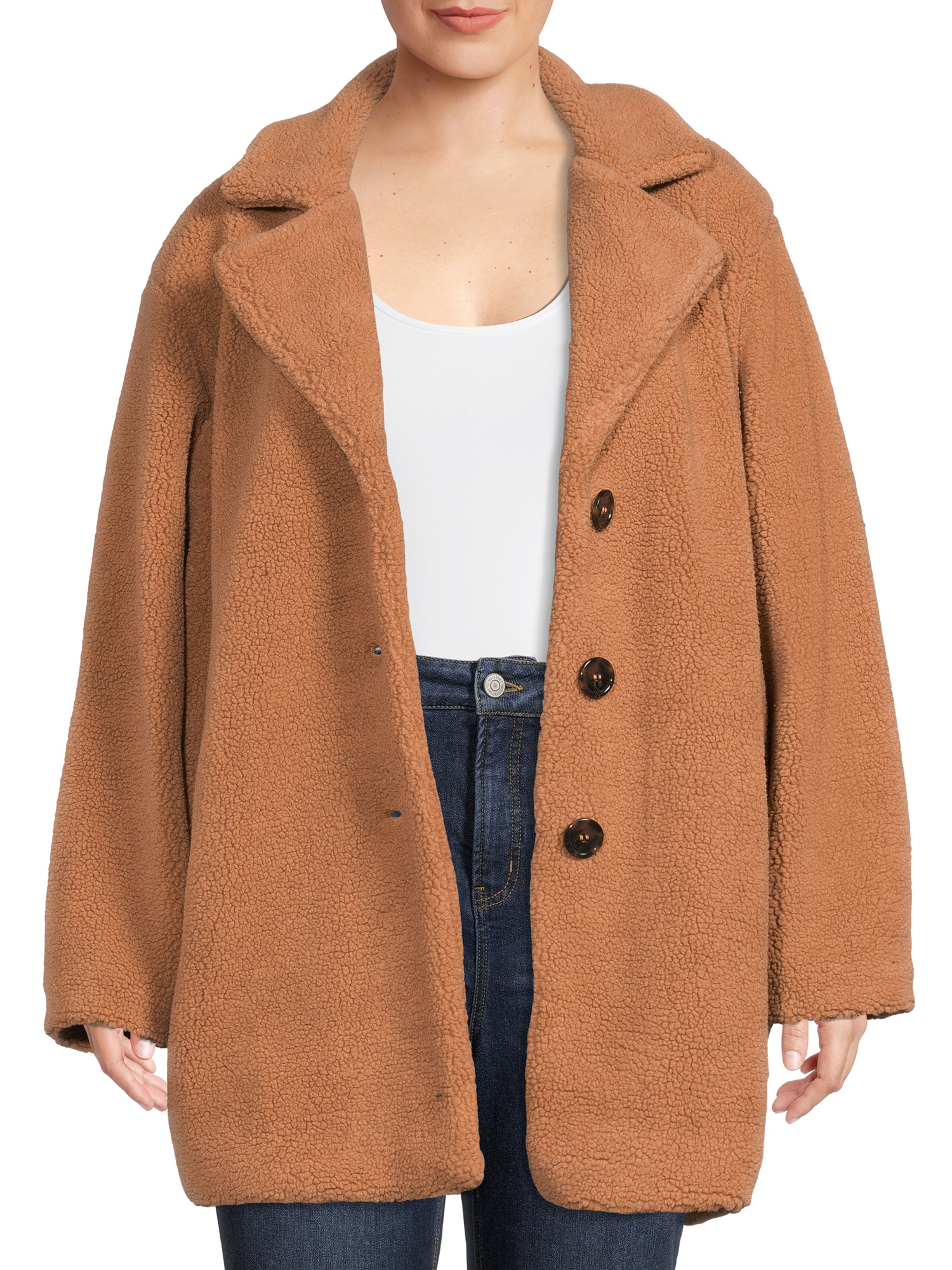 Plus Size Oversized Faux Sherpa Coat 