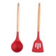 thumbnail image 1 of Juego de utensilios de cocina, 2 uds., mango de madera, resistencia al calor, espátula de silicona, cuchara, utensilios de cocina, 1 of 5
