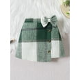thumbnail image 4 of Bagilaanoe 2Pcs Little Girls Fall Clothes Long Sleeve Turtleneck Sweater  Tops + Plaid Skirt 4T 5T 6T 7T Kids Casual Skirt Set, 4 of 8