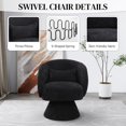 thumbnail image 3 of Wiilayok Swivel Accent Chair,Comfy Linen Fabric 360° Barrel Chair,Modern Swivel Lounge Sofa Armchair for Living Room,Reading Bedroom,Office,Black, 3 of 8