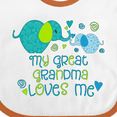 thumbnail image 4 of Inktastic My Great Grandma Loves Me Cute Elephants Boys or Girls Baby Bib, 4 of 4