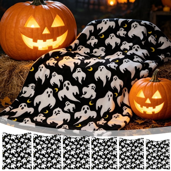 Halloween Blanket Soft Flannel Throw Blanket Halloween Decorations Cozy Warm Decorative Fleece Blanket for Couch Sofa Bedroom Office All Season Fall Decor by Dmuso