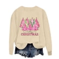 thumbnail image 5 of Wancir Womens' Christmas Sweatshirt Merry and Bright Shirts Plaid Christmas Trees Graphic Pullover Long Sleeve Tops, 5 of 7